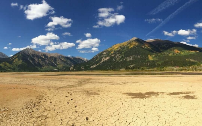 Dried up reservoir in Colorado.