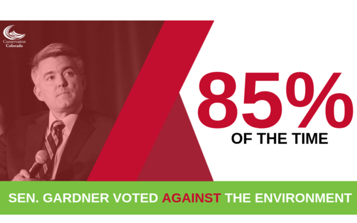 Senator Cory Gardner voted against the environment 85% of the time inforgraphic