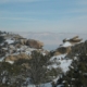 Snow covered rocks and mesa