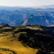 Aerial view of hills and mountains near Salida.