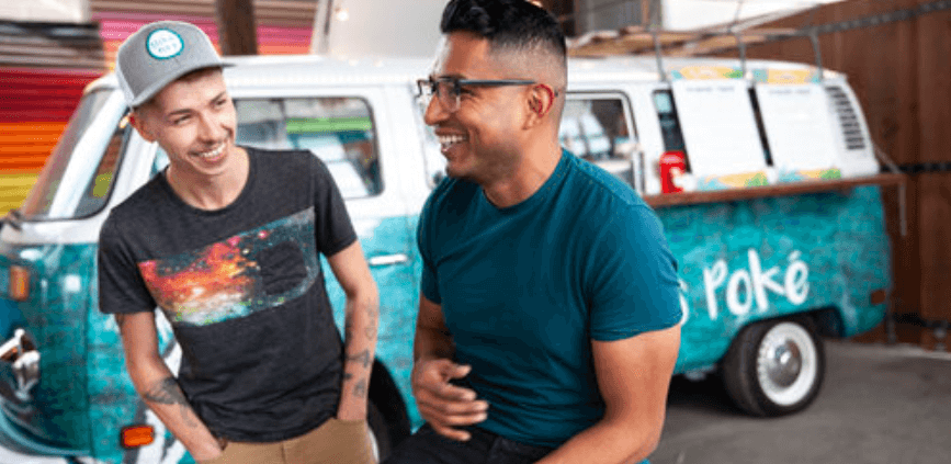 Alejandro Flores Munoz and Will Cook with Stokes Poke truck