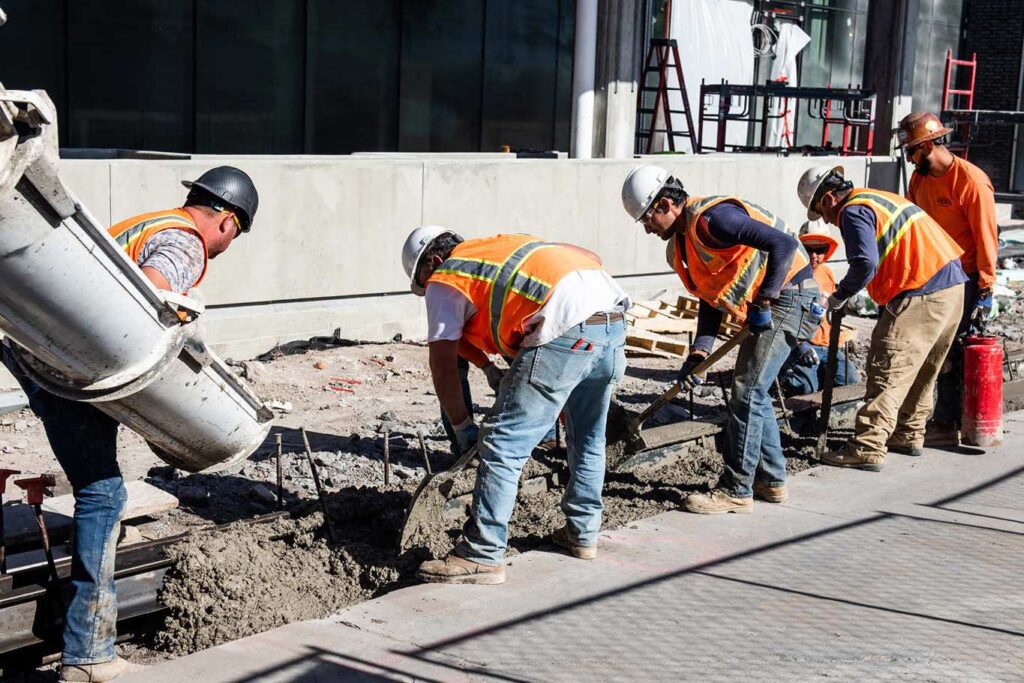 Photo of construction workers on site